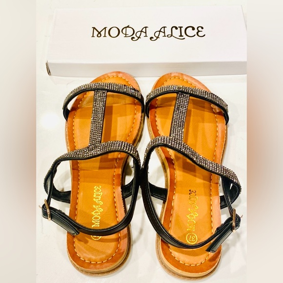 Sandals - Black with Sparkling accentπ€π€π€ - Picture 1 of 7